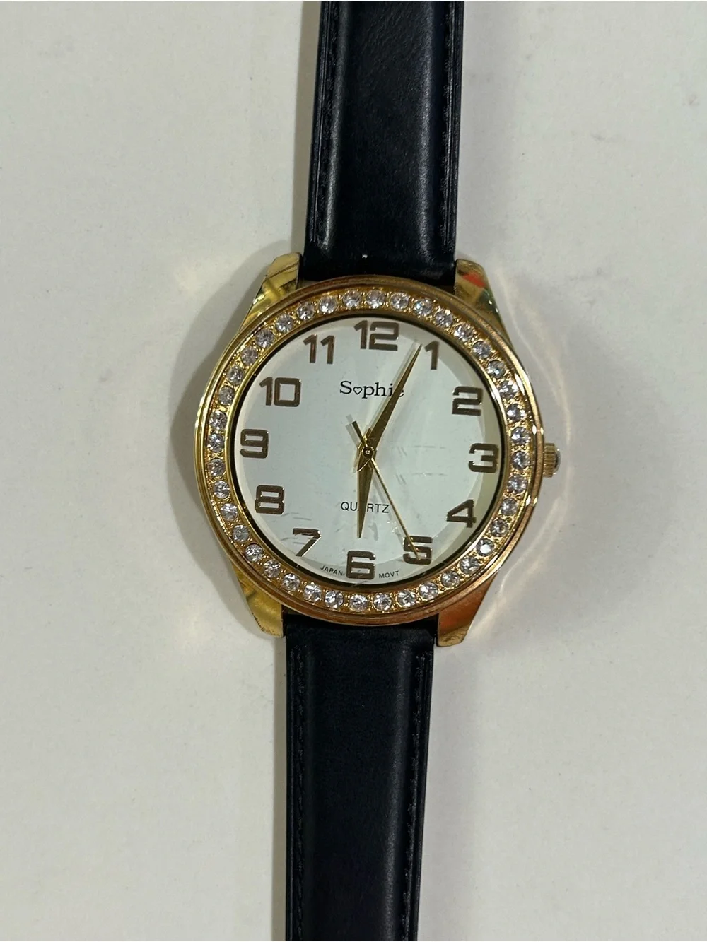 Sophie Women's Watch - Gold Tone, Crystal Bezel - NEW Battery & Band